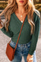 Solid Waffle Knit Slim Fit Wrap V Neck Bodysuit