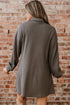 Solid Waffle Knit Western Style Shirt Tunic Mini Dress