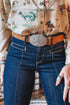 Solid Washed Center Seam Straight Leg Jeans