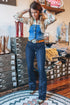 Solid Washed Center Seam Straight Leg Jeans