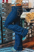 Solid Washed Center Seam Straight Leg Jeans