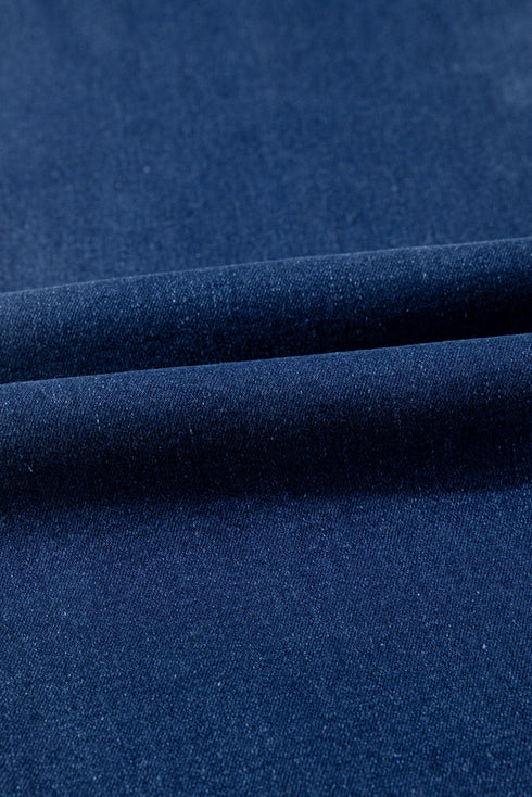 Solid Washed Center Seam Straight Leg Jeans