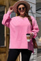 Solid Washed Drop Shoulder Round Neck Sweatshirt