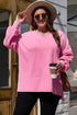Solid Washed Drop Shoulder Round Neck Sweatshirt