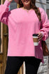 Solid Washed Drop Shoulder Round Neck Sweatshirt