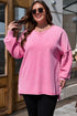 Solid Washed Drop Shoulder Round Neck Sweatshirt