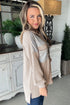 Solid Western Sequin Patch Pocket Corded Shirt Jacket