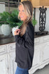 Solid Western Sequin Patch Pocket Corded Shirt Jacket