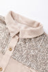 Solid Western Sequin Patch Pocket Corded Shirt Jacket