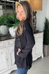 Solid Western Sequin Patch Pocket Corded Shirt Jacket