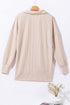 Solid Western Sequin Patch Pocket Corded Shirt Jacket
