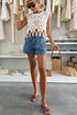 Solid Western Style Flap Pocket Denim Shorts