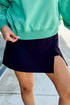 Solid Wrapped Front Side Slit Casual Shorts