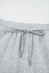 Solid Zip Collar Long Sleeve Drawstring Pant Set