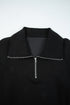 Solid Zip Collar Long Sleeve Drawstring Pant Set