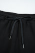 Solid Zip Collar Long Sleeve Drawstring Pant Set