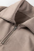 Solid Zip Collar Long Sleeve Drawstring Pant Set