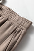 Solid Zip Collar Long Sleeve Drawstring Pant Set