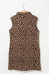 Sophisticated Leopard Print V Neck Sleeveless Colla Mini Dress