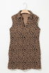 Sophisticated Leopard Print V Neck Sleeveless Colla Mini Dress