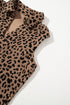 Sophisticated Leopard Print V Neck Sleeveless Colla Mini Dress