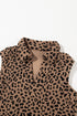 Sophisticated Leopard Print V Neck Sleeveless Colla Mini Dress