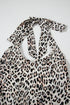 Sophisticated Leopard Printed Halter Neck Backless Ruffled Hem Maxi Dress