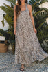 Sophisticated Leopard Printed Halter Neck Backless Ruffled Hem Maxi Dress