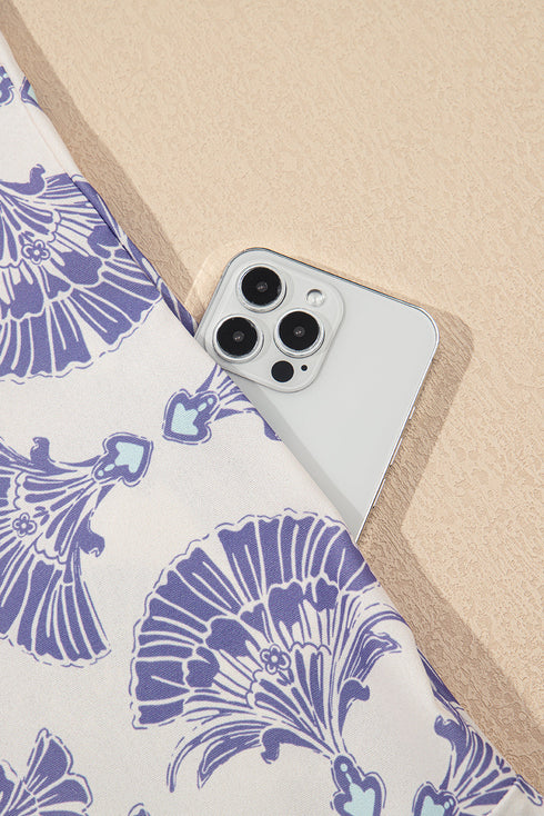 Sophisticated Medallion Print Collared Button Front A-Line Mini Shirt Dress