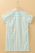 Sophisticated St Patricks Striped Wide Short Sleeve Shift Mini Shirt Dress