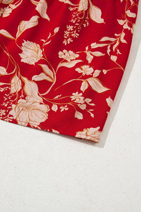 Southern Belle All Over Floral Print Tiered Midi Dress