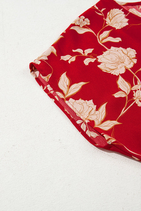 Southern Belle All Over Floral Print Tiered Midi Dress