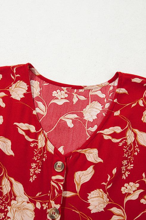 Southern Belle All Over Floral Print Tiered Midi Dress