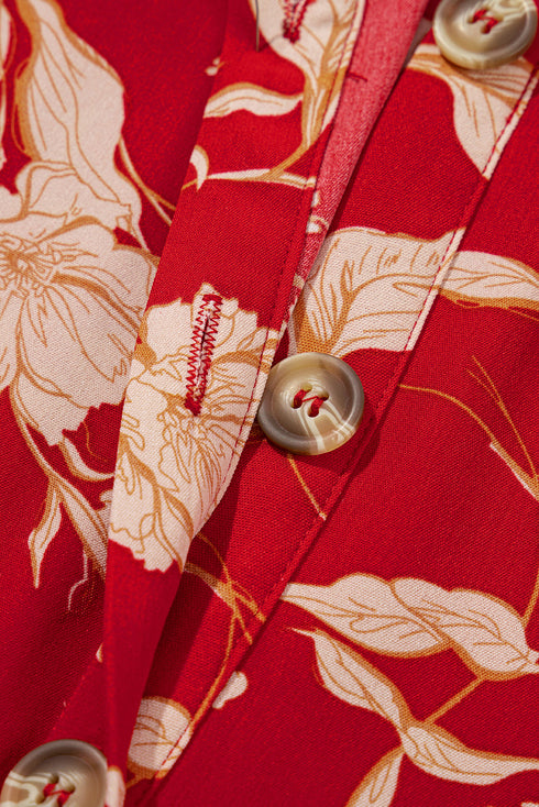 Southern Belle All Over Floral Print Tiered Midi Dress