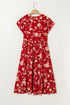 Southern Belle All Over Floral Print Tiered Midi Dress
