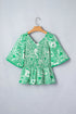 Southern Belle All Over Floral Smocked V Neck Blouse