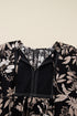 Southern Belle Botanical Print Split Neck Loose Mini Dress