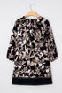 Southern Belle Botanical Print Split Neck Loose Mini Dress