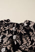 Southern Belle Botanical Print Split Neck Loose Mini Dress