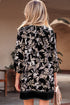 Southern Belle Botanical Print Split Neck Loose Mini Dress
