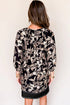 Southern Belle Botanical Print Split Neck Loose Mini Dress