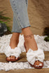 Southern Belle Bow Knot Faux Leather Flat Slides