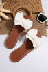 Southern Belle Bow Knot Faux Leather Flat Slides