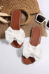Southern Belle Bow Knot Faux Leather Flat Slides
