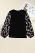 Southern Belle Bow Knot Patchwork Crewneck Plus Size Blouse