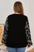 Southern Belle Bow Knot Patchwork Crewneck Plus Size Blouse