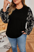 Southern Belle Bow Knot Patchwork Crewneck Plus Size Blouse
