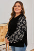 Southern Belle Bow Knot Patchwork Crewneck Plus Size Blouse