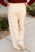 Southern Belle Bow Print Corduroy Drawstring Elastic Pants