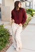 Southern Belle Bow Print Corduroy Drawstring Elastic Pants